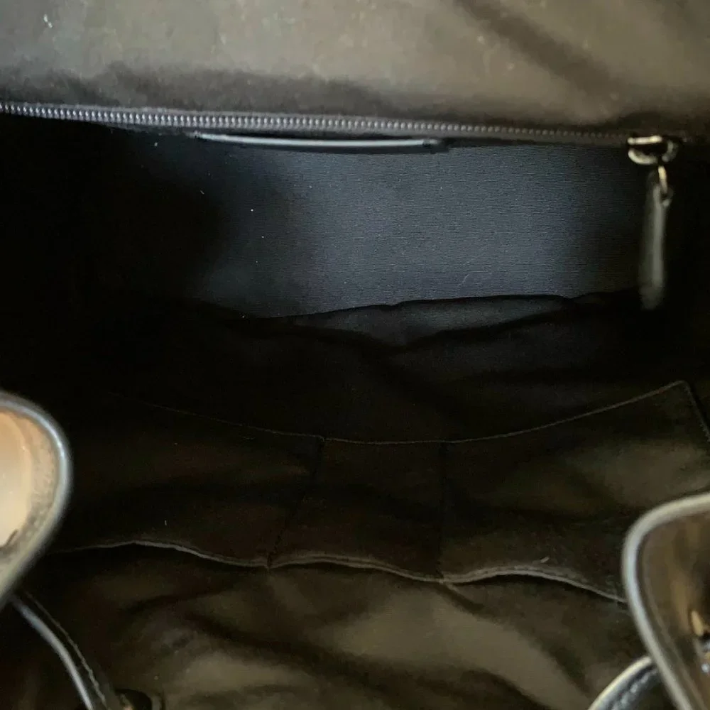Coach Black Leather Backpack with Front Pockets